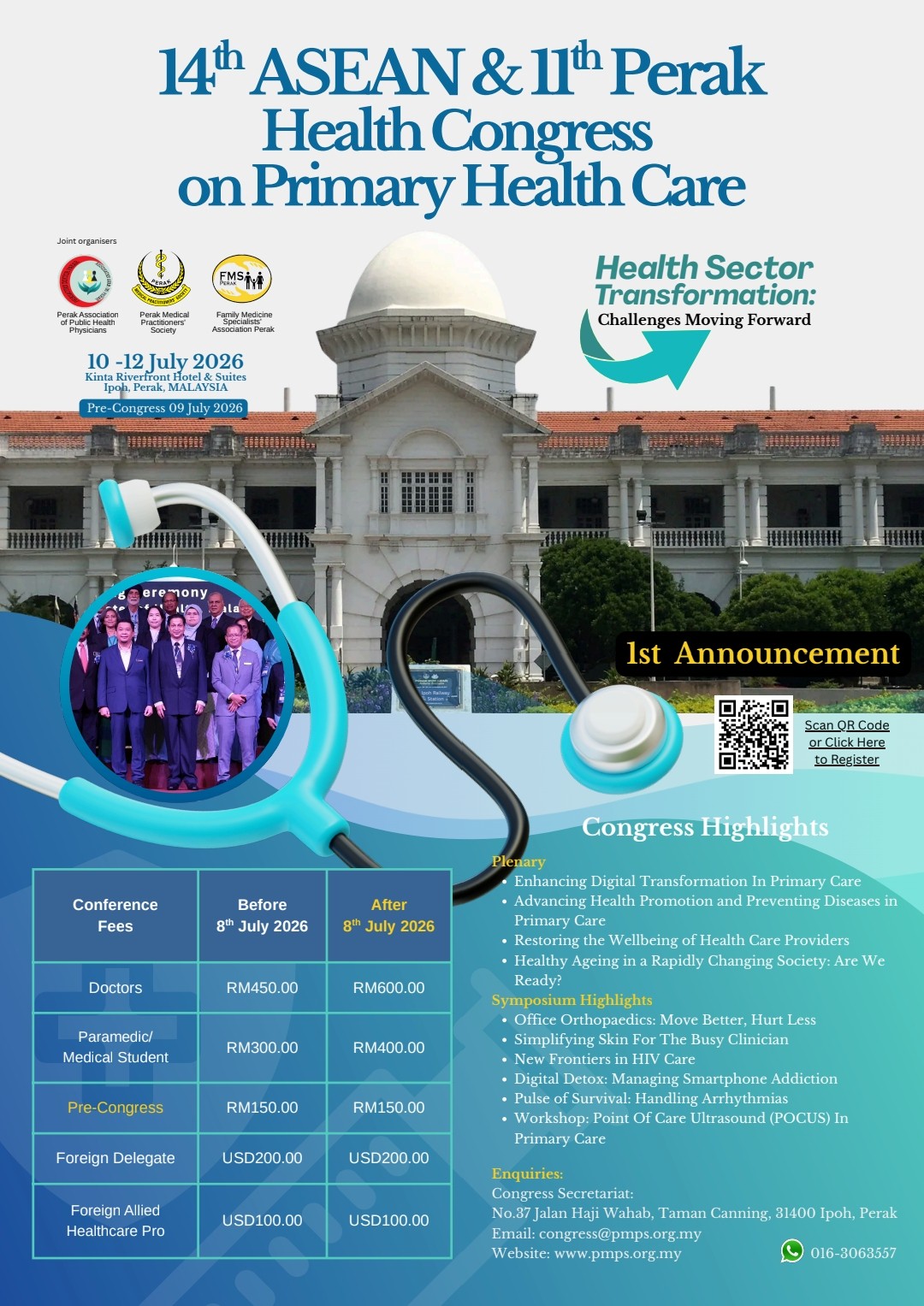 First Annoucement. 14th ASEAN & 11th Perak Health Congress on Primary Health Care